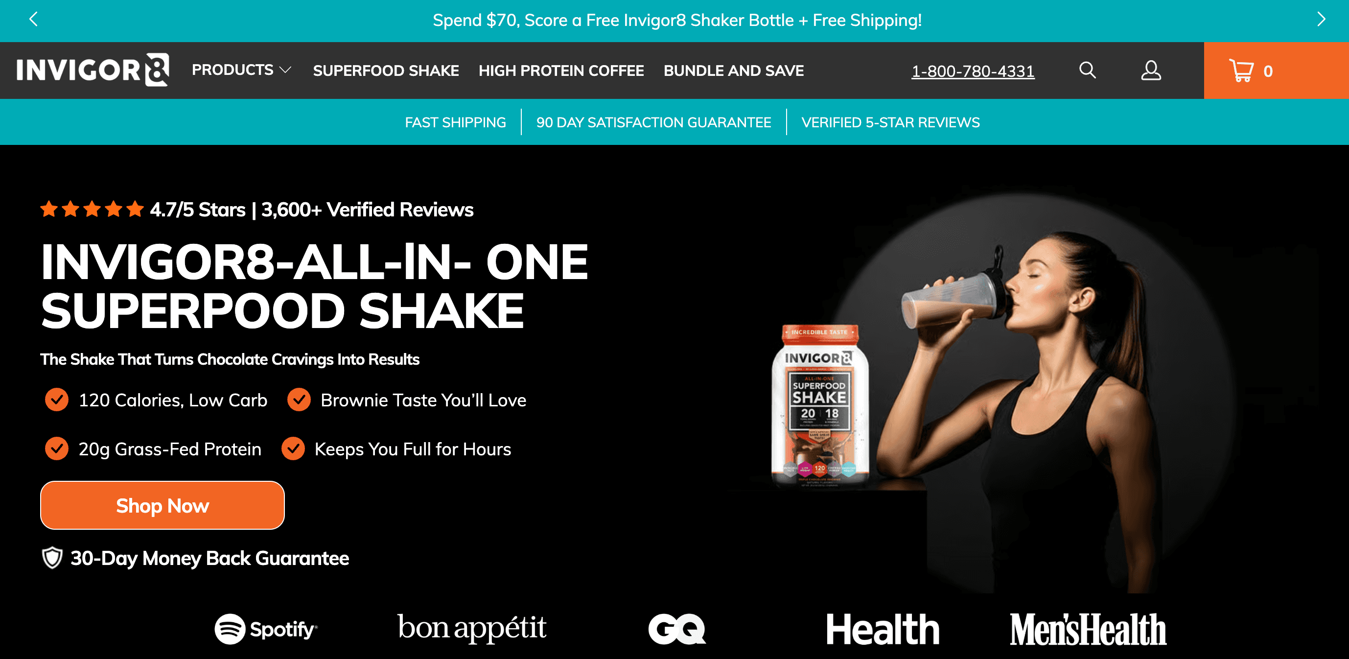 Invigor8 landing page